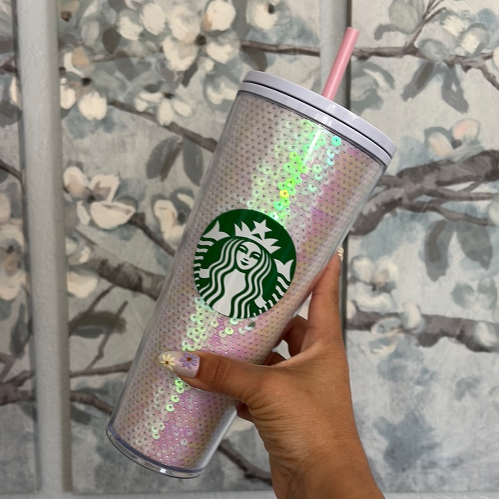 Starbucks Holographic Tumbler with Pink Straw